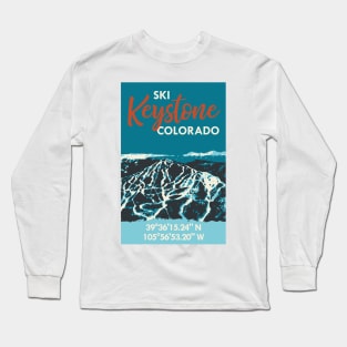 Keystone Mountain Vintage Ski Poster Long Sleeve T-Shirt